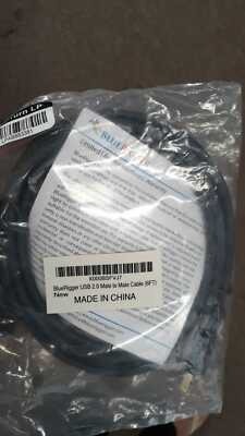 Bluerigger USB 2.0 Stecker zu Ladekabel X000BSFVJ7 1.8m Schwarz Kordel Neu