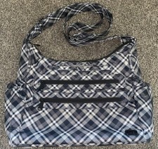 Lug Camper SE Convertible Crossbody Bag in Black Grey Plaid Pockets RFID