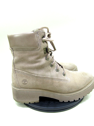 Timberland Ortholite Boots Womens 8 Leather Tan Brown Workwear Streetwear Logo