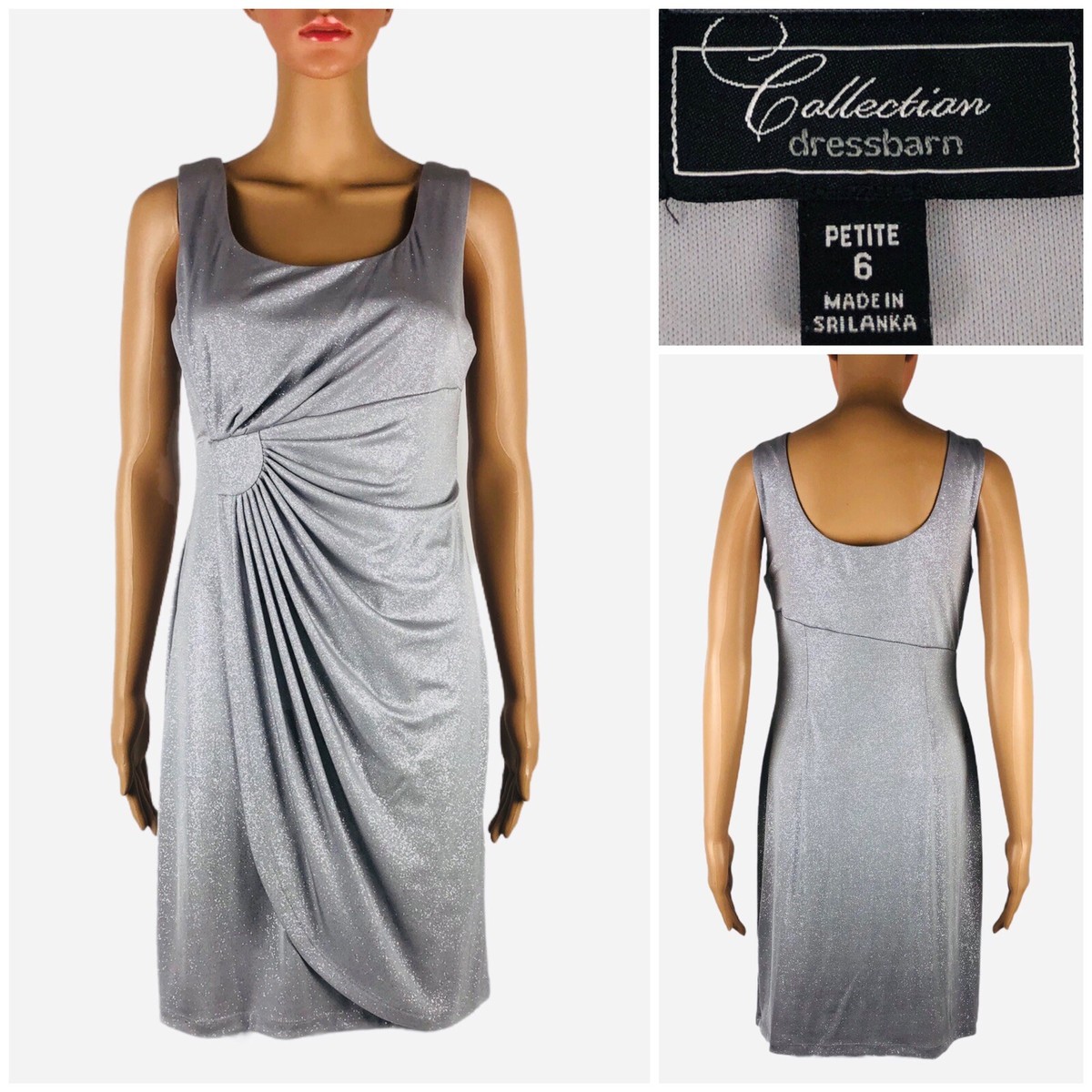 Collection Dress Barn Womens 6 Petite Dress Cocktail Metallic Silver Ruched EUC | eBay Collection Dress Barn Womens 6 Petite Dress Cocktail Metallic Silver Ruched EUC | eBay