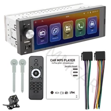 1Din Radio Stereo Car Multimedia MP5 Player For Apple CarPlay 6.36 In W/Camera