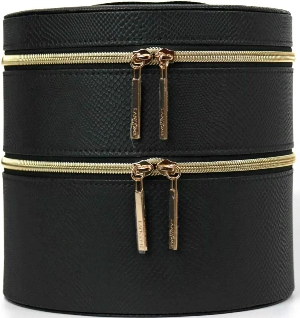 Lancome Two Layers Cosmetic Synthetic Leather Train Case Box Organizer, Black in
Opens in a new wind