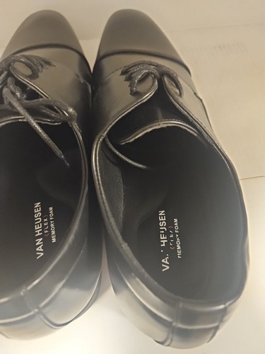 Van Heusen Turk Classic Oxford Non Slip Memory Foam Black Dress Shoes Size 12 - Picture 9 of 12