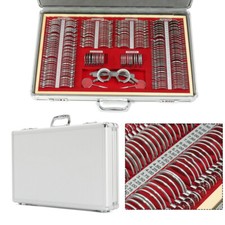 266x Optical Trial Lens Set Optometry Kit Metal Rim Ophthalmic Lenses Aluminum