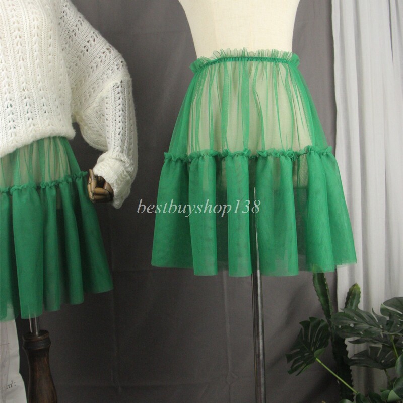 Lace Sheer Half Slip Skirt Extenders Ruffled Hem Petticoat Skirts