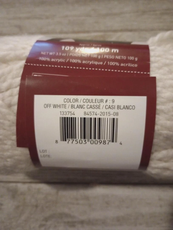 crochet yarn knit charisma bulky loops & threads off white #5 lot #9 - Image 2 of 2
