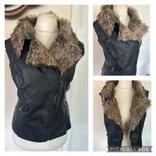 Lovedrobe @ Evans Black Faux Leather Biker Gilet Size 18 - Biker. Chic J6