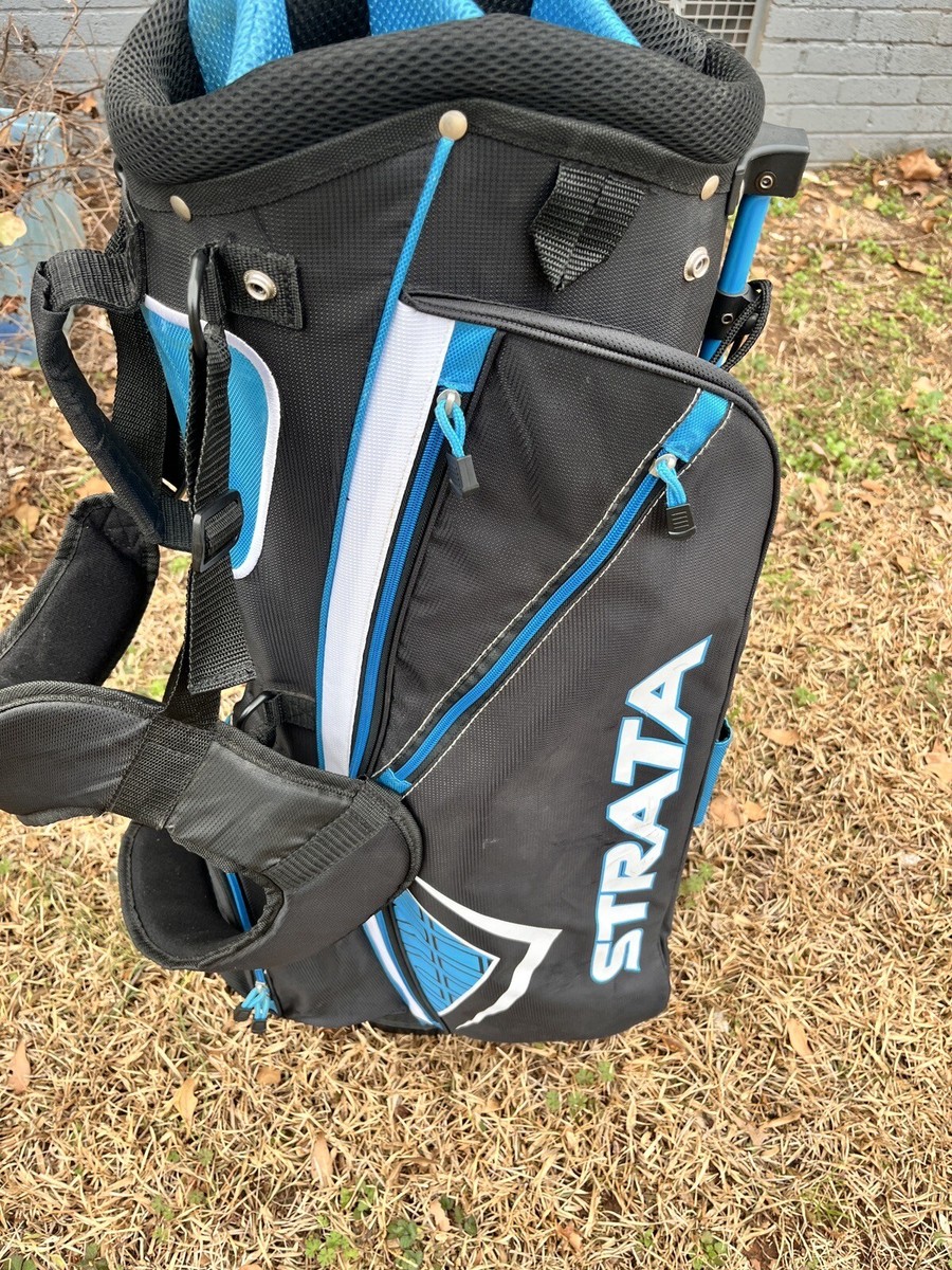 Callaway Strata Golf Carry Stand Bag 7-Way Black Blue 5 Pockets