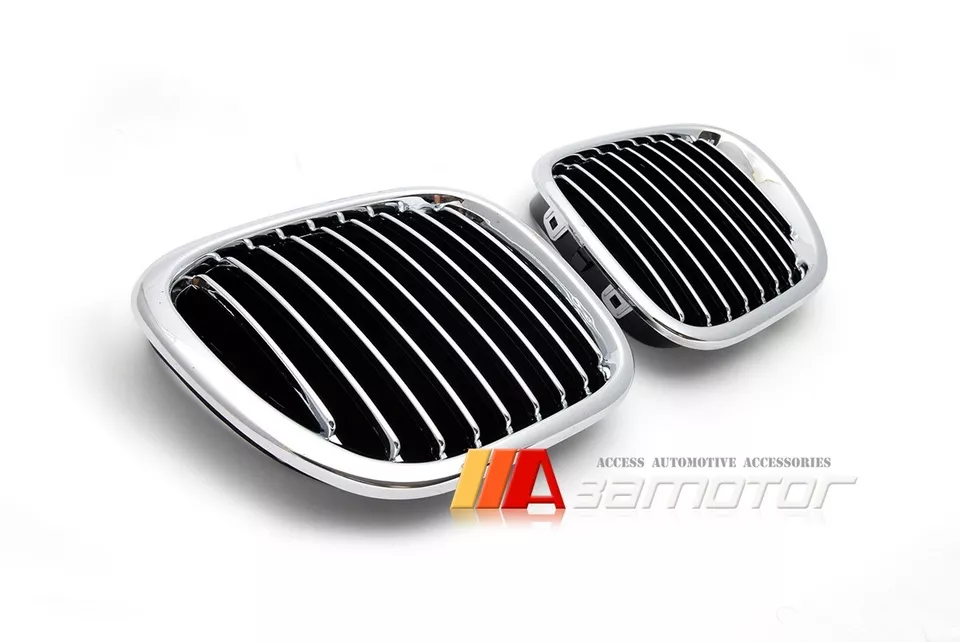 Chrome Front Hood Kidney Grill Grilles 2PC fits 1996-2002 BMW Z3 Coupe Roadster - Image 2 of 3