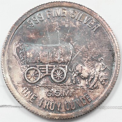 1982 Silver Art Round 1oz GSM Golden State Mint Monster Toning