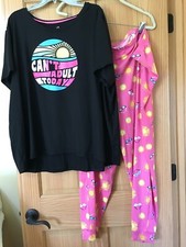 New Secret Treasures Womens Black Shirt Jogger Pajama set 2 pc many sizes