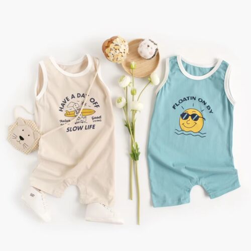 Sanlutoz Summer Baby Boy Romper Short Sleeve Cartoon Outfit (156)