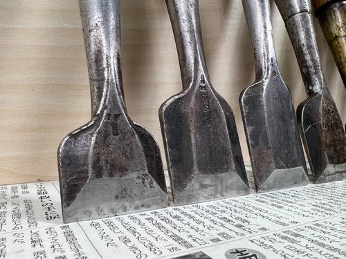 Vintage Japanese Chisel 9set Nomi /Hand Plane Saw Iron Hammer Hand Tool/d69 - Picture 11 of 24
