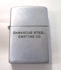 1940's 3 BARREL ZIPPO ADVERTISING LIGHTER DAMASCUS STEEL CASTING CO.