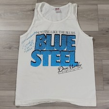 Eusebio Cortes Signed Blue Steel Dean Markley Mens Muscle Tee Medium White