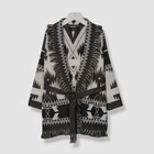 $1525 Alanui Kids Girl's Beige Cashmere Bandana Jacquard Belted Cardigan Size 4