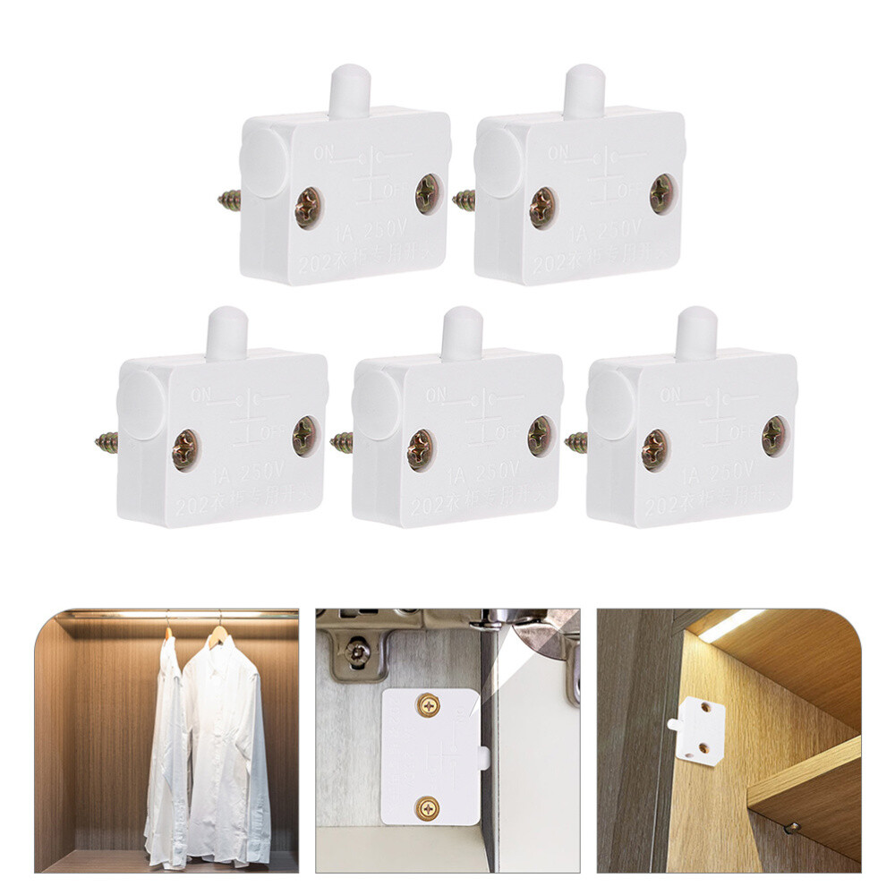 5pcs Led Light Cabinet Closet Switch Switch For Drawers Light-image