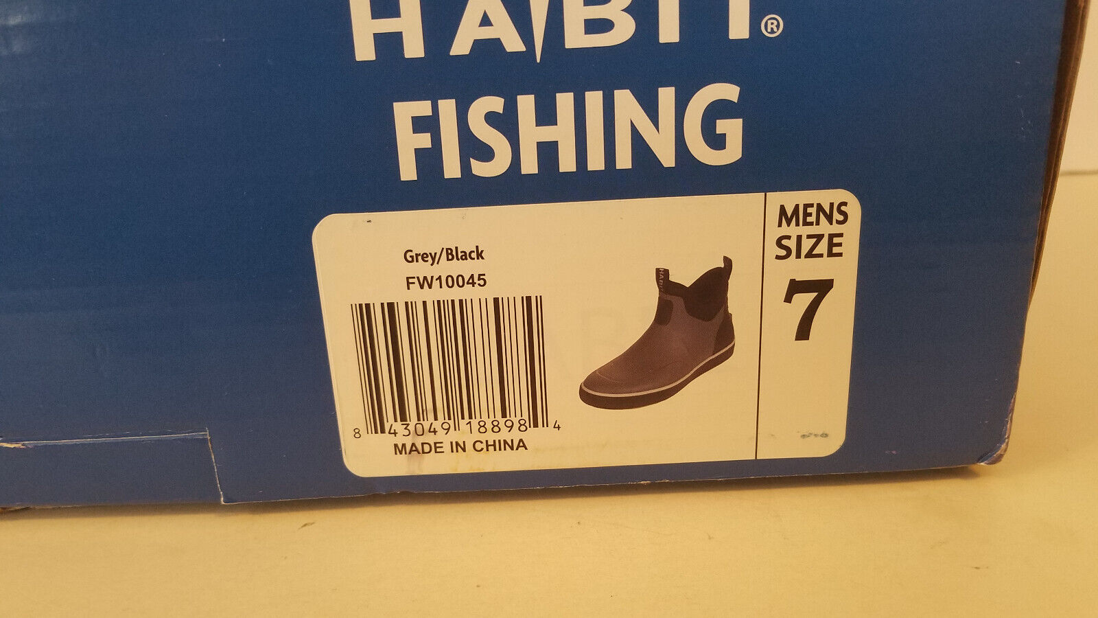 Habit Fishing 7 Ankle Deck Boots, Grey/Black, Mens Size 7 (FW10045)