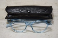 Vintage Selecta Clear Blue Eyeglass Frames France with Soft Case
