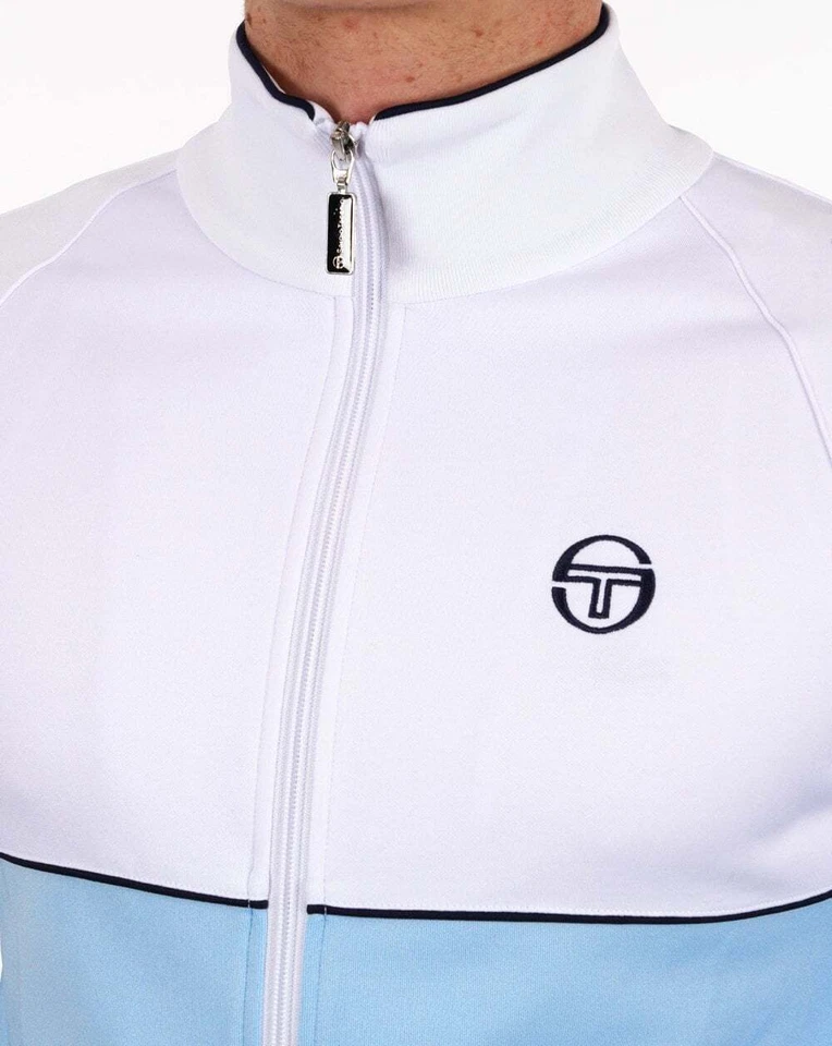 Sergio Tacchini Mens Orion Track Top Sky Blue/White- Retro Tracksuit Jacket, 80s - Image 3 of 4