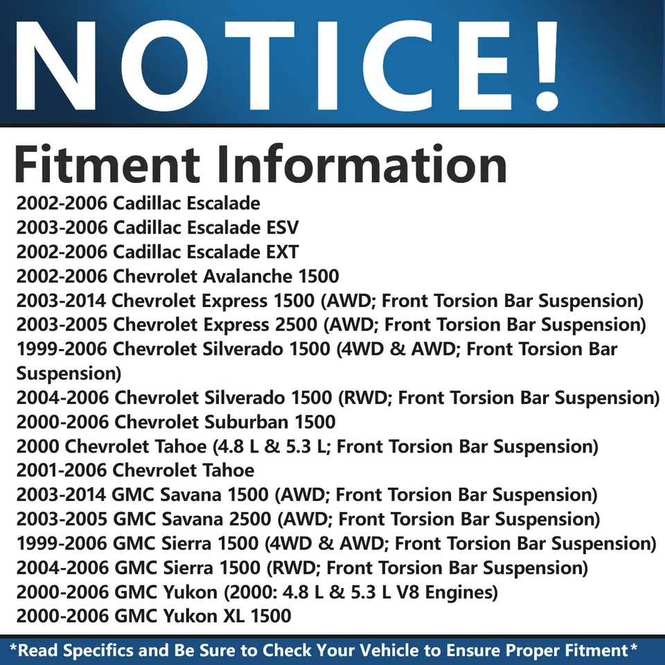 Front Lower Control Arms Ball Joints for GMC Sierra Chevy Silverado Express 1500 - Изображение 2 из 4