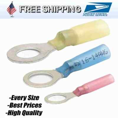 #ad Wire Crimp Connectors Waterproof Heat Shrink Ring Terminals 22 10 AWG US $13.99