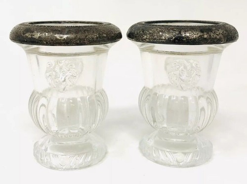 Antique Pressed Glass Lion Head Compote Small Cups Vase (a3) - Picture 5 of 5
