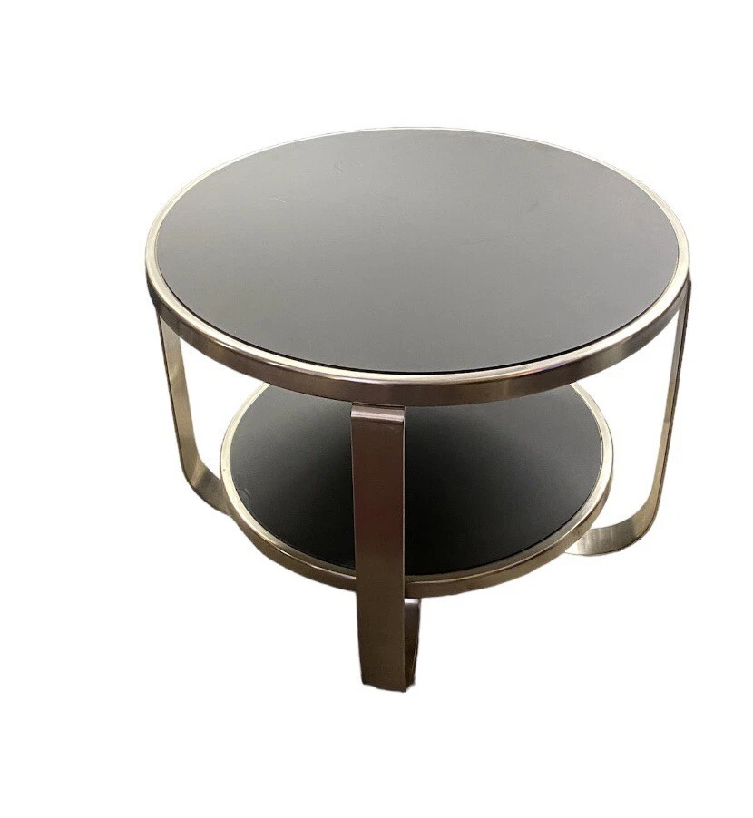 1930s Art Deco  Machine Age Nickel Plated Metal And Black Formica Coffee Table - Image 3 of 4
