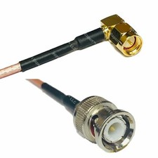 USA-CA RG316 SMA MALE ANGLE to BNC MALE Coaxial RF Pigtail Cable