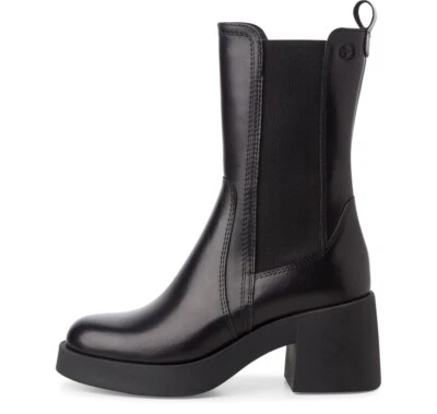 Tamaris Stiefelette 1-25451-43 001 black schwarz Leder mit Touch-it Fußbett