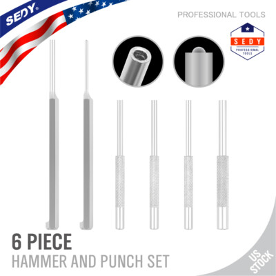 6PC Roll Pin Starter Punch & Bolt Catch Install Punch Set 1/16'' 5/64'' 3/32'' 1/8''