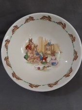 Vintage Royal Doulton Bunnykins "TV Time" Albion Coup 6" Cereal Bowl 1967-1975