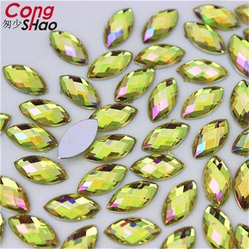 Acrylic AB Rhinestones Eye Shape Crystal Bead Flat Back 3D Nail Art Decor 5*10mm - Picture 11 of 26