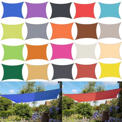 HEAVY DUTY SUN SHADE SAIL GARDEN PATIO AWNING CANOPY 98% UV BLOCK WATERPROOF