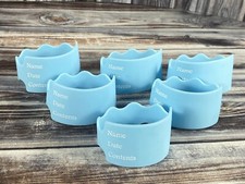 Write and Reuse Silicone Baby Bottle Labels for Daycare - Lot of 6 - Blue