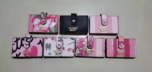 VS PINK Stripe Cardholder - Women's Multi-Compartment Wallet with Coin Pocket - Picture 2 of 25