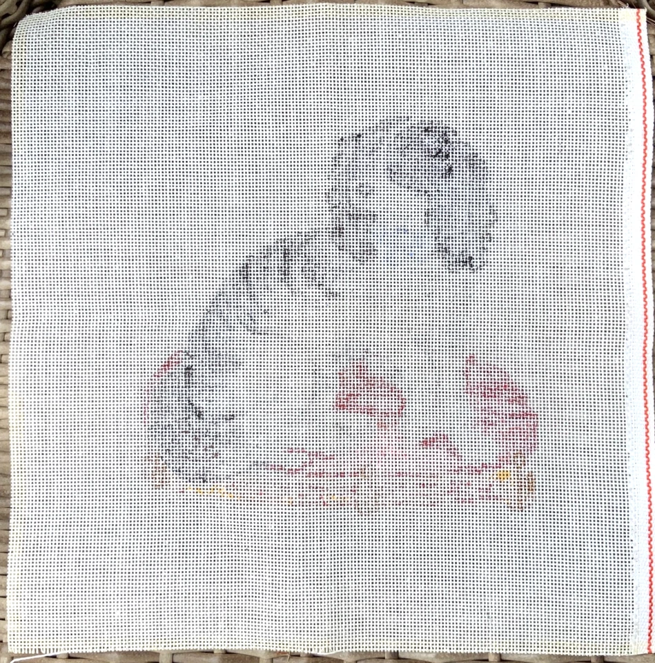 Needlepoint Hand Painted Canvas Cavalier King Charles Spaniel Dog/Pillow Throne - Image 3 of 4