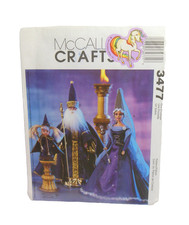 McCall's 3477 Sewing Pattern Fashion Doll Wizard Gowns Medieval Dress 3 Sizes Un