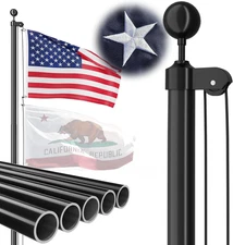 Heavy Duty Flag Pole, 16 FT Extra Thick Aluminum Flagpole Kit for outside House