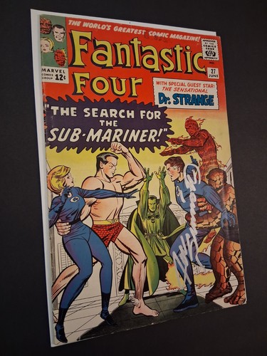 FANTASTIC FOUR #27 FN+ 1st Doctor Strange Cover JOE SINNOTT SIGNED W/COA - Picture 3 of 6