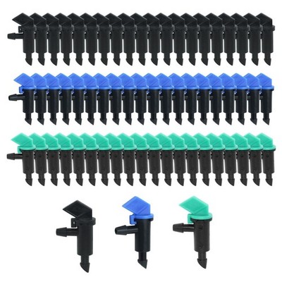 60 Pieces Drip Emitter, Garden Flag Irrigation Dripper 3 Sizes 1 GPH, 2 GPH 4 GP