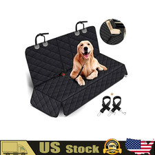 DogSeat Cover w/ 2 Dog Seatbelt For Seat Back Durable Waterproof Car Truck Suv