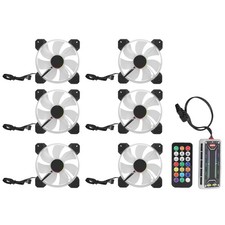 6x Computer Case Fan 120mm Quiet Adjustable Color RGB PC Computer Case New