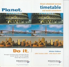 Flugplan Birmingham Airport 2000-01 Timetable