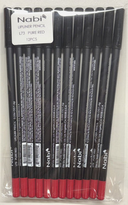NABI LIPLINER PENCIL L73 PURE RED 12 PCS 7.5'' LONG - FREE SHIPPING
