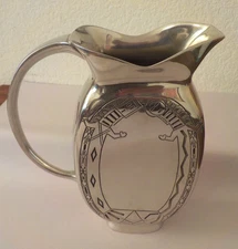 Vintage Heavy Universal Pewter, 95% Tin, Pitcher, Kokopelli, SW, Santa Fe
