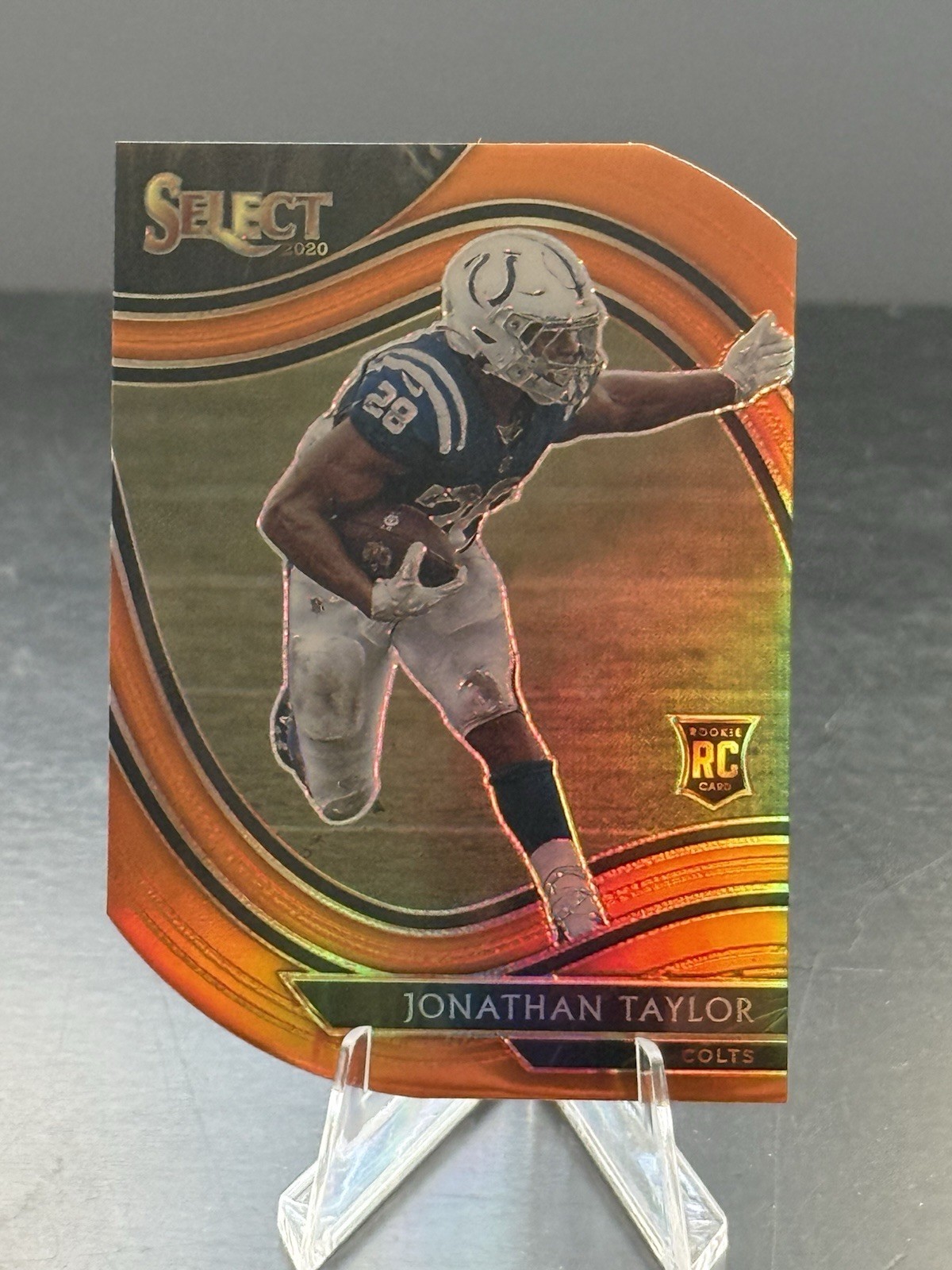 2020 Panini Select Jonathan Taylor RARE ORANGE HOLO PRIZM Die Cut FIELD LEVEL RC