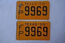 1955 Texas License Plate Pair FP 9969