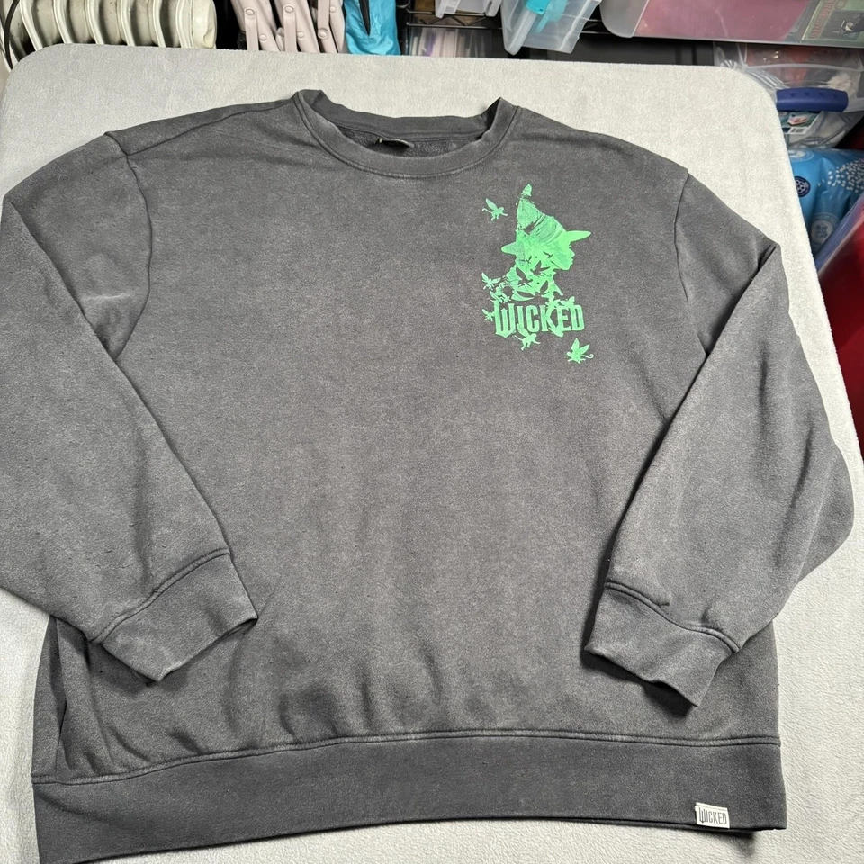 Sudadera Wicked Para Hombres 2XL Carbón Cuello Redondo Pullover Bruja Gráfico Broadway Foto 2 de 4