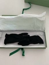 Cornelia James Black Women's Bow Accent Gloves Hand Wash Only Elegant Style